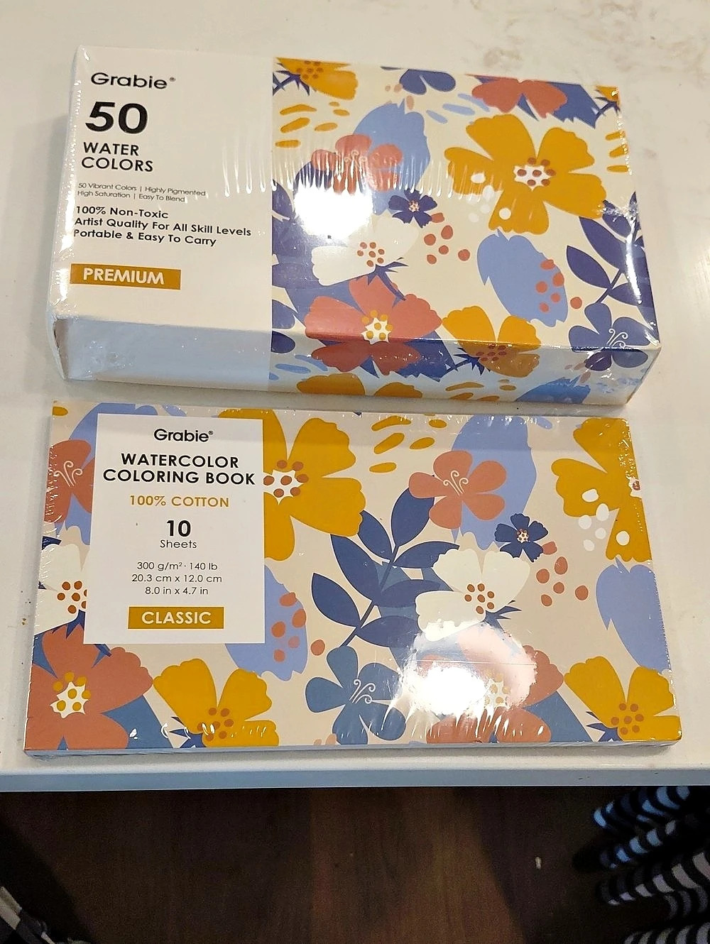 Grabie Watercolor Coloring Book and 50 Watercolors Set Watercolor Set & Coloring